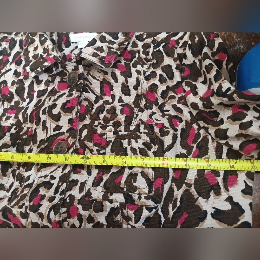 Charter Club Leopard Print Button-Down Shirt - Picture 11 of 11